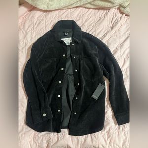 BRAND NEW Forever 21 small black corduroy button up jacket